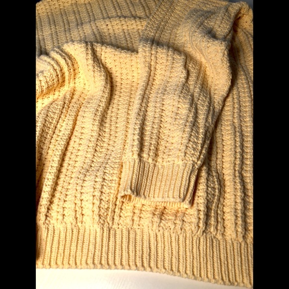 VTG 90s GAP Turtleneck Shaker stitch cotton sweater/ dress yellow M - Picture 6 of 8